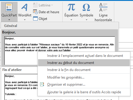 QuickPart - supprimer un bloc de texte - Outlook org.png