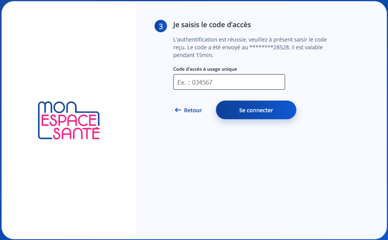 Se connecter son compte Mon espace sant Mon espace sant code unique.png