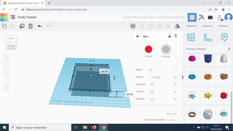 Impression 3D - Support pour recharger un smartphone Tinkercad 20.jpg