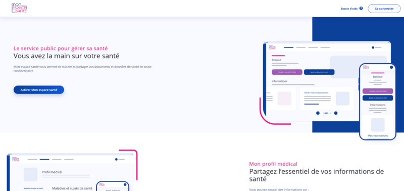 Cr er un compte sur Mon espace sant Mon espace sant page d accueil.png