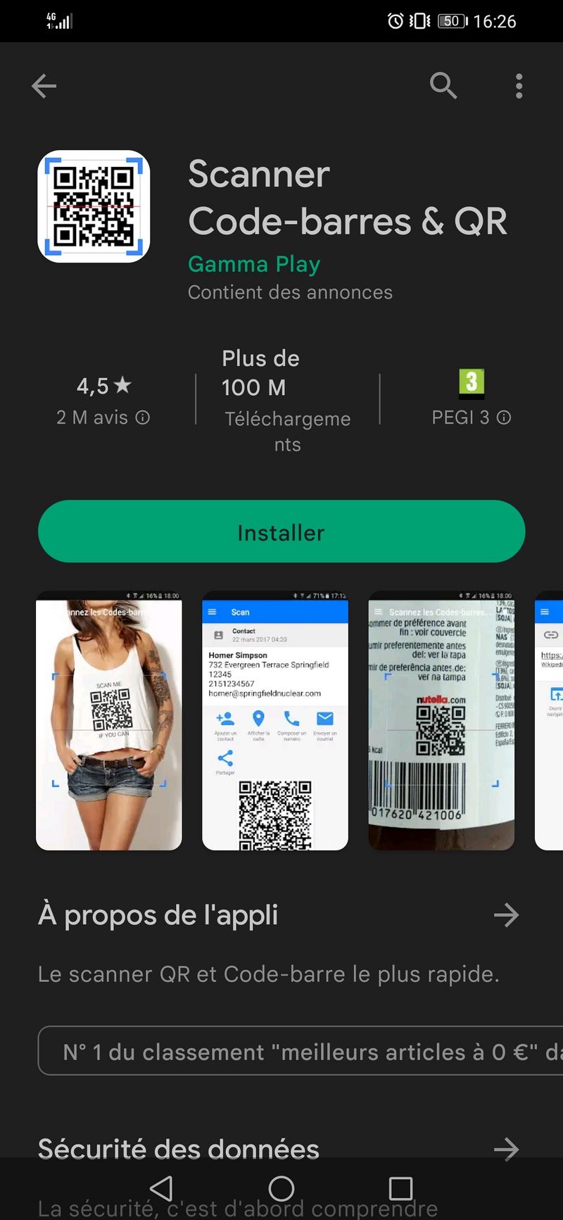 Comment lire un QR code avec son t l phone portable Screenshot 20230220 162631 com.android.vending.jpg